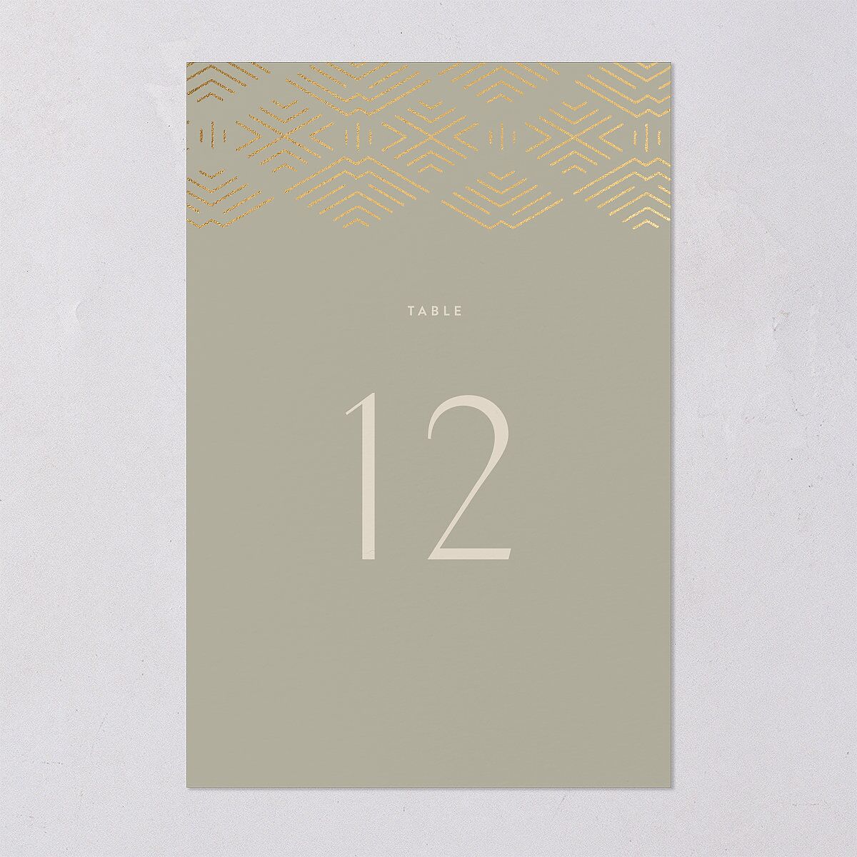 Boho Texture Table Numbers Gold Deep Olive Signature