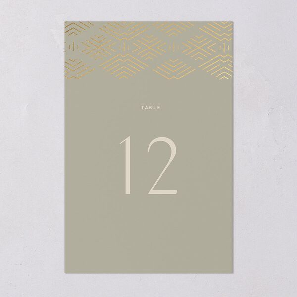 Boho Texture Table Numbers Gold Deep Olive Signature