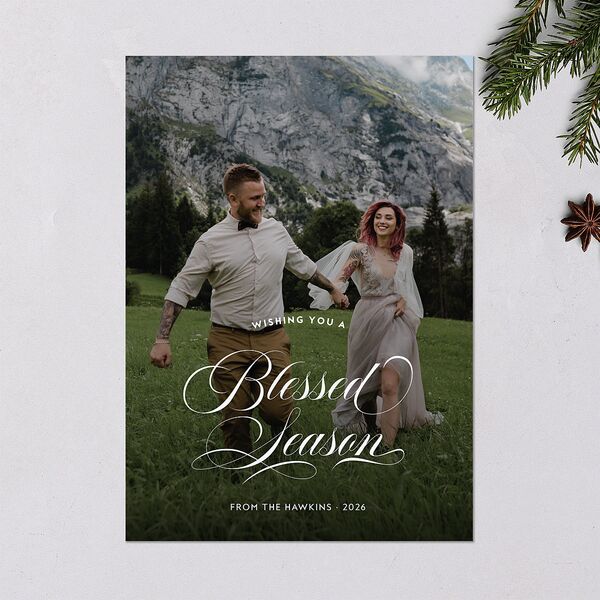 Blessed Holiday Holiday Cards Garnet Signature Blank Standard Portrait