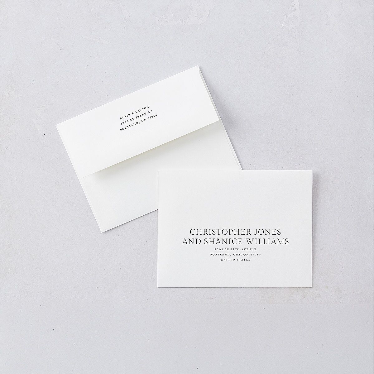 Elegant Photo Apex Thank You Card Envelopes White Pure White Both Recipient and Return Addresses Signature Standard
