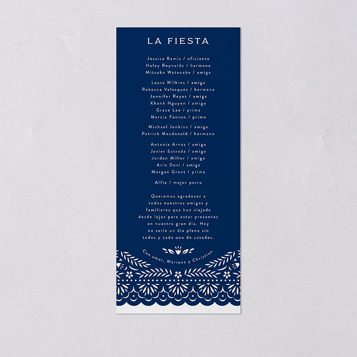 Papel Picado De Mexico Wedding Programs Navy Signature