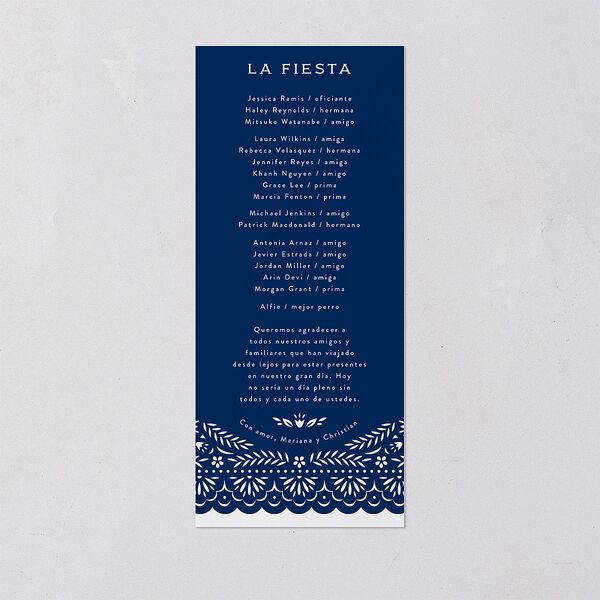 Papel Picado De Mexico Wedding Programs Navy Signature