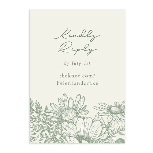 Rustic Botanical Frame QR Code RSVP Cards Moss Signature Standard
