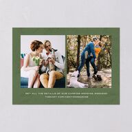 Happy Campers Save The Date Cards Deep Olive Signature smooth Blank No Standard