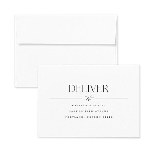 Elegant Frame Response Card Envelopes White Fog Return Address Signature Standard
