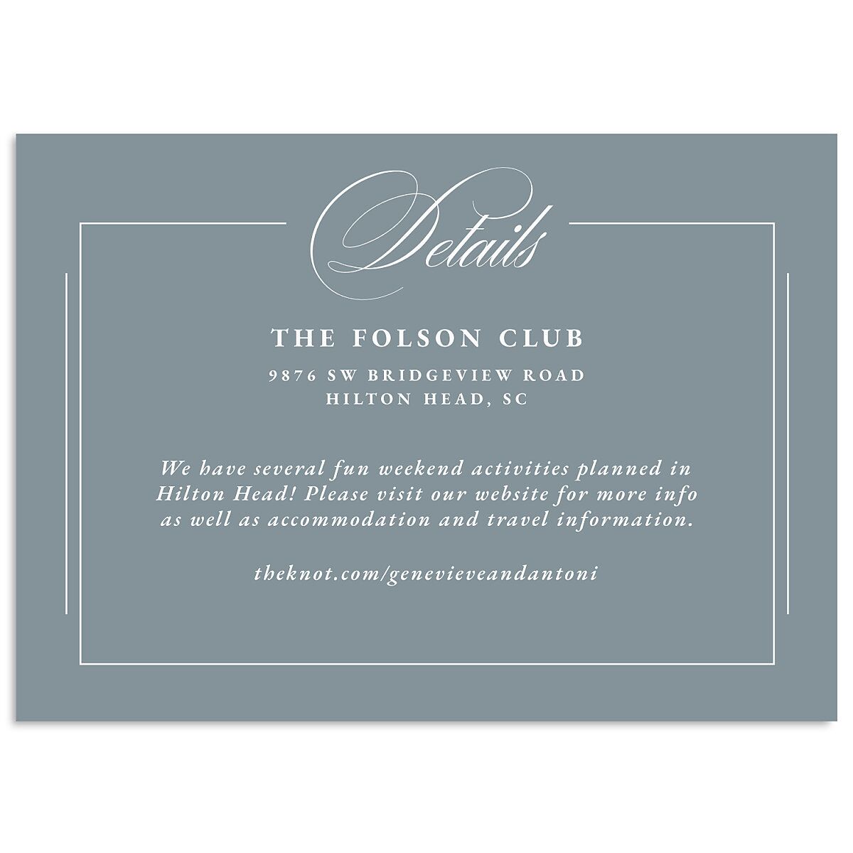 Elegant Photograph Wedding Enclosure Cards