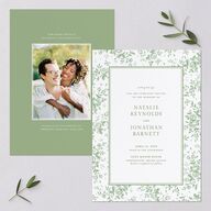 Antique Garden Lace Floral Wedding Invitations Moss Signature Blank No Standard