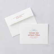 Modern Delicate Bows Bridal Shower Invitations Jewel Red Signature Blank Standard