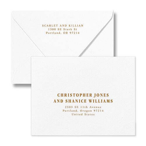 Elegant Minimalist Photo Save the Date Magnet Euro Envelopes White Saddle Both Recipient and Return Addresses Luxe Signature
