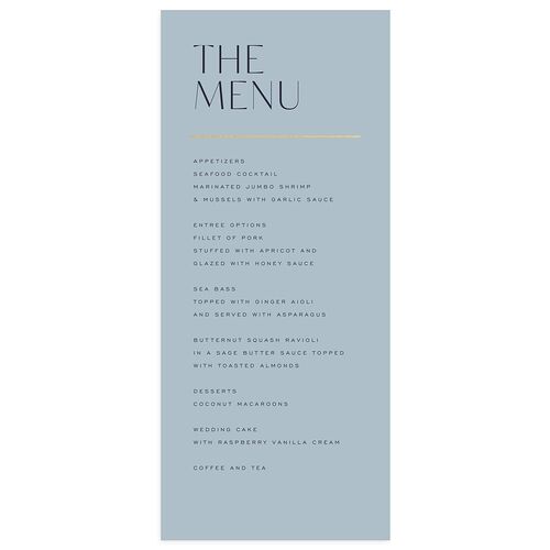 On This Day Menus Gold Midnight Navy Signature