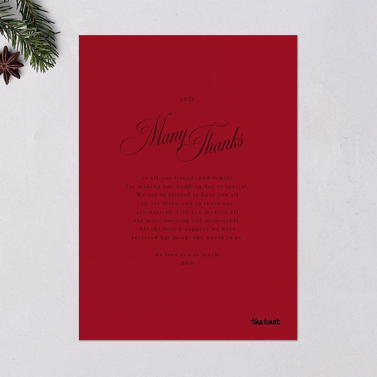 Holiday Eclectic Wavy Frame Holiday Cards Ruby Portrait Signature Blank Standard