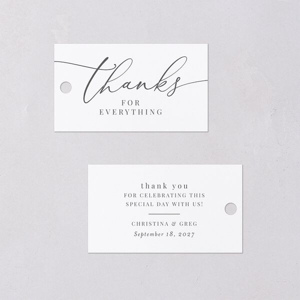 Romantic Calligraphy Favor Gift Tags Silver Signature