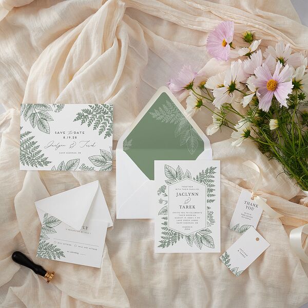 Botanical Frame Favor Gift Tags Hunter Green Signature