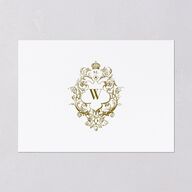 Ornate Vintage Crest Rehearsal Dinner Invitations Umber Signature Blank Standard
