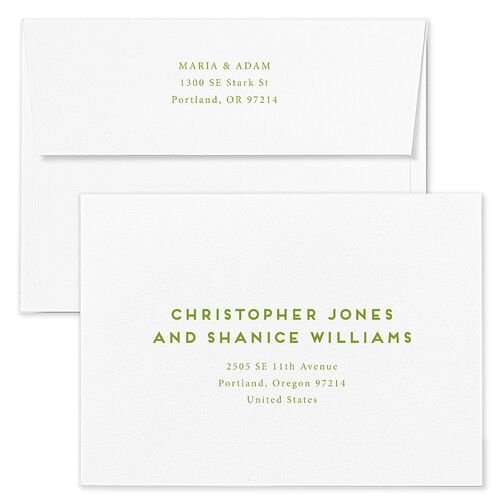 Eclectic Vintage Stripe Arch Holiday Card Envelopes Kraft Ruby Both Recipient and Return Addresses Standard Signature