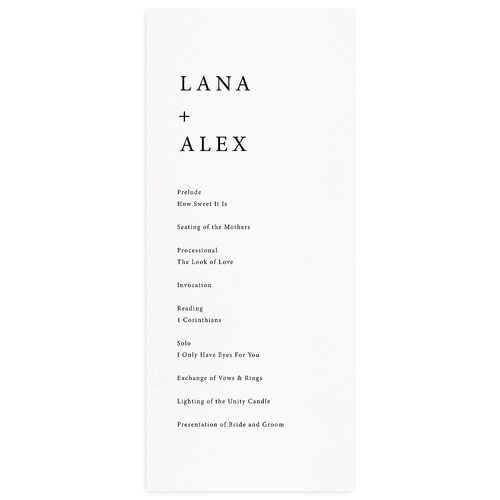 Natural Palette Wedding Programs Pure White Signature