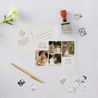 Very Married Christmas Photo Gallery Thank You Postcards Burgundy