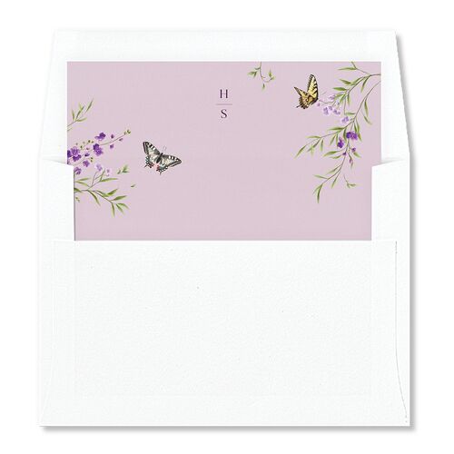 Rustic Butterflies Envelope Liners Bordeaux Standard