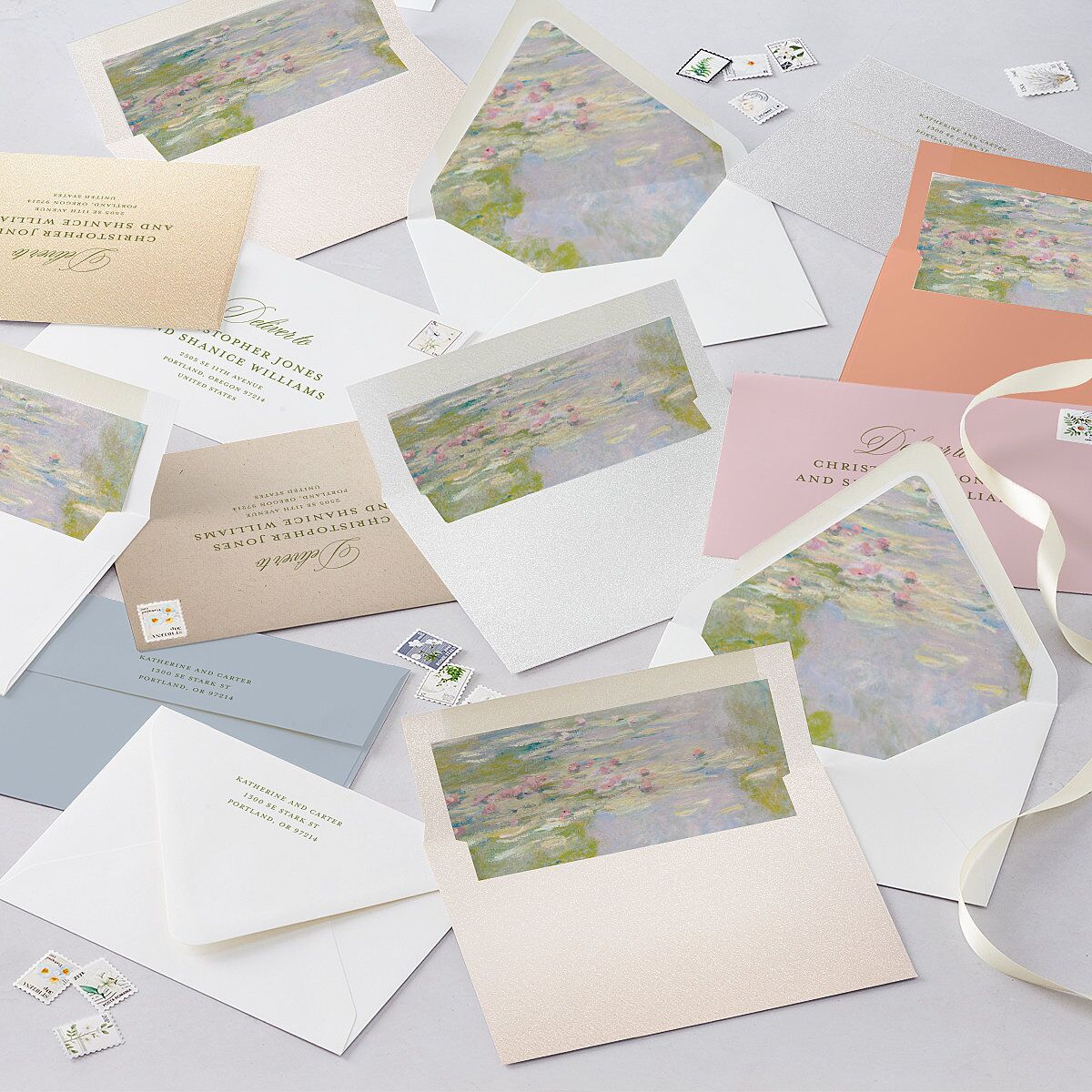 Eclectic Garden Reverie Wedding Invitations Lavender Signature Blank No Standard