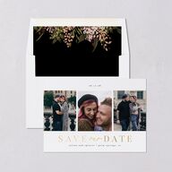 Moody Romance Save the Date Cards Gold Midnight Signature smooth Blank No Standard