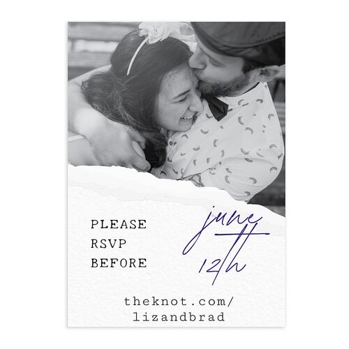 DIY Crafty Photo QR Code RSVP Cards Royal Blue Signature