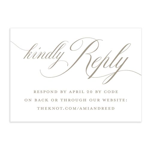 Grand Calligraphy QR Code RSVP Cards Fawn Signature Standard