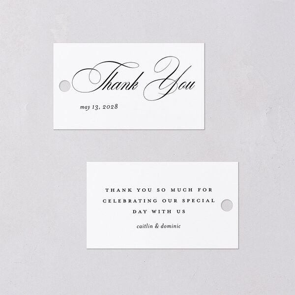 Classic Flourish Favor Gift Tags Pure White Signature