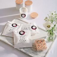Blooming Botanical Favor Bags White Midnight Wax-Lined Food Safe Paper