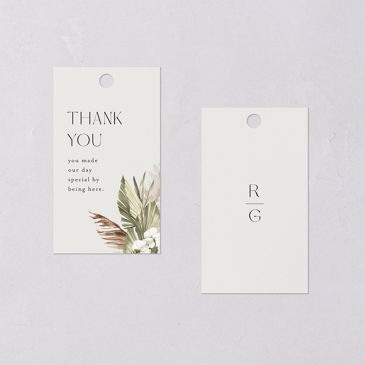 Bohemian Altar Favor Gift Tags Pure White Signature