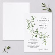 Curved Garland Wedding Invitations Pure White Signature Blank No Standard