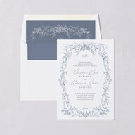 Antique Victorian Botanical Envelope Liners Dusty Blue Standard