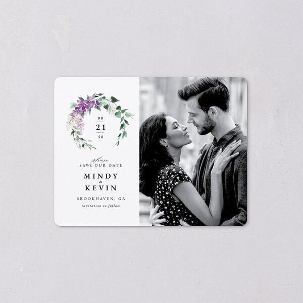 Romantic Wisteria Save The Date Magnets Purple Petal Magnet Paper