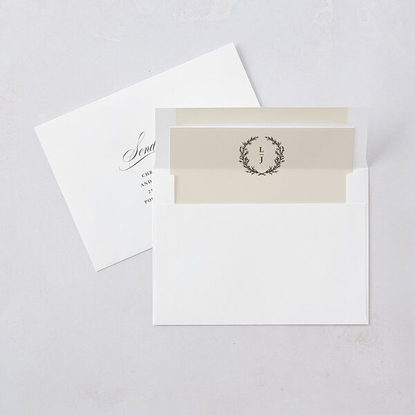 Branches Monogram Wedding Invitations Linen Signature Blank No Standard