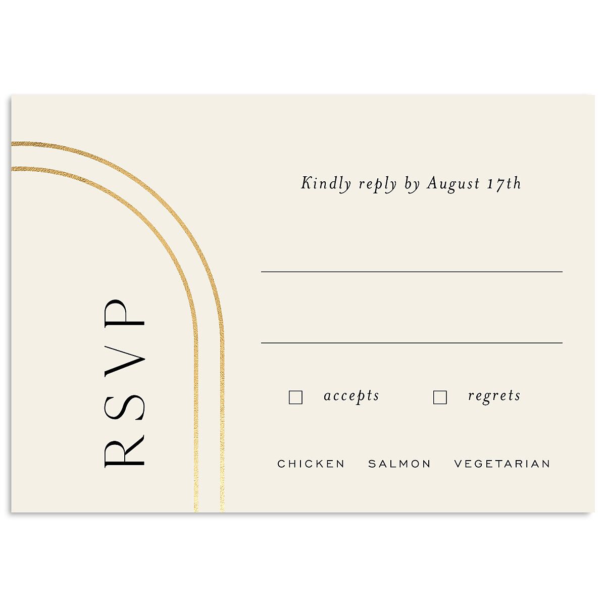 Foil Arch Wedding Response Cards