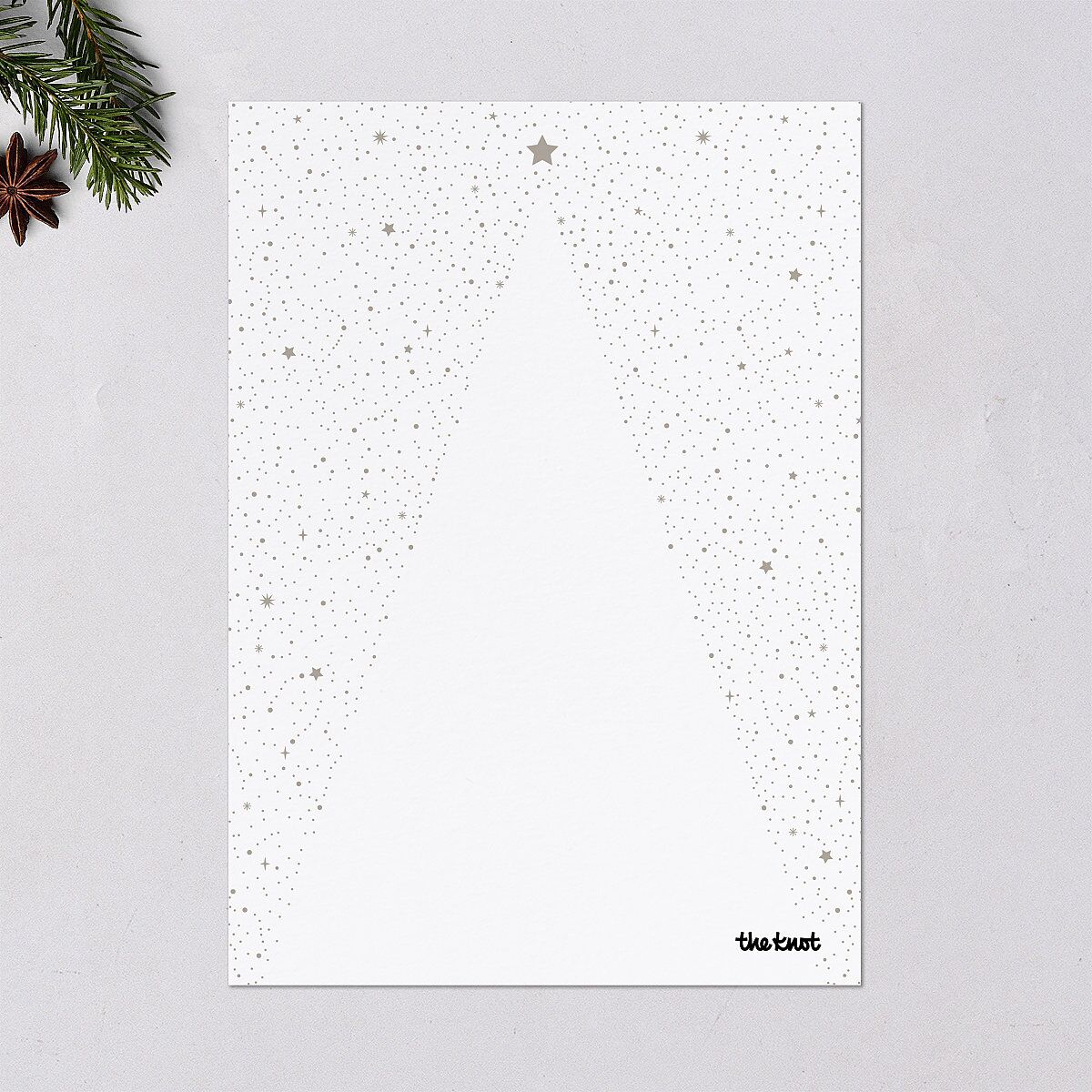 Sparkle Tree Holiday Cards Gold Pure White Signature Blank Standard Portrait