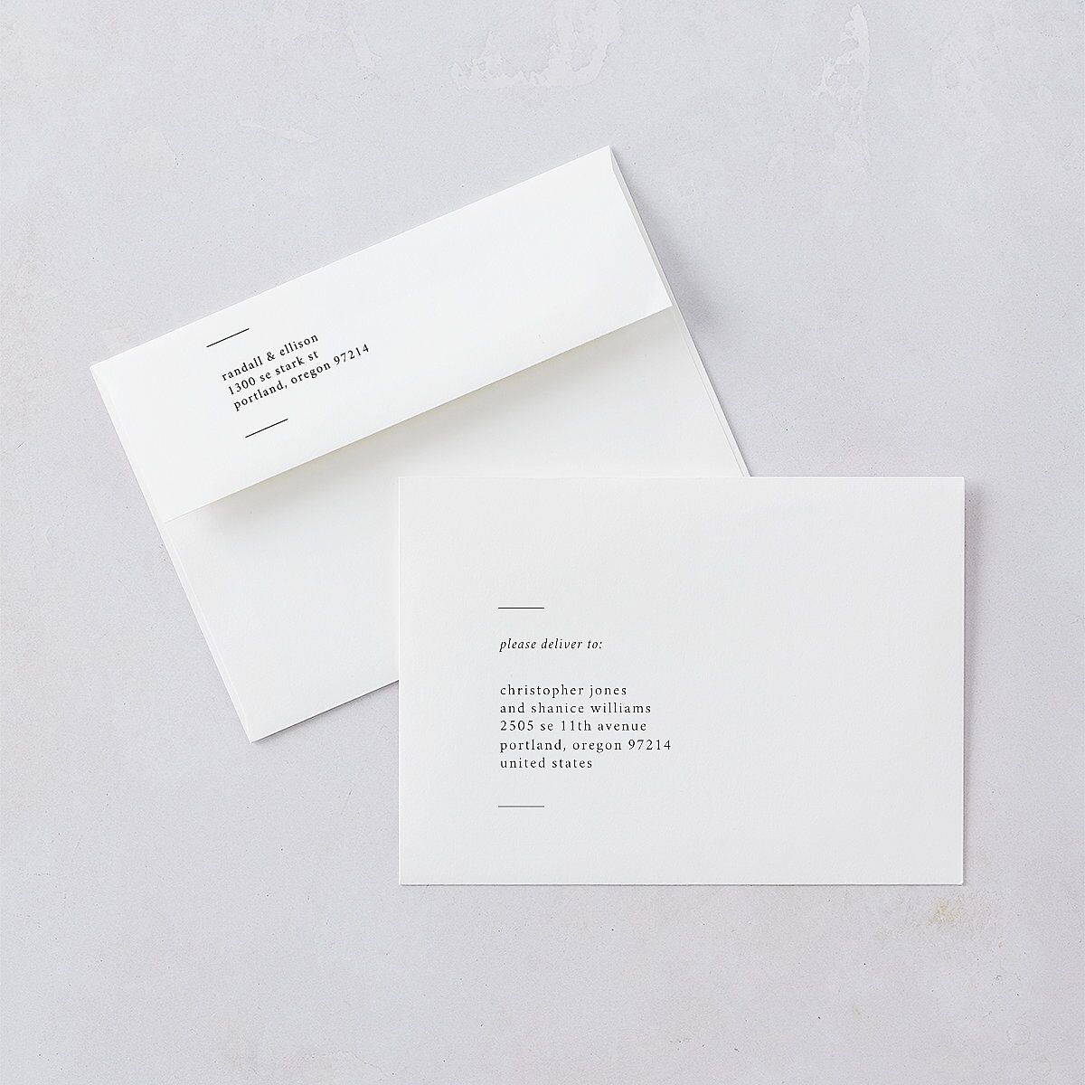 Minimal Gallery Save the Date Cards Pure White Signature smooth Blank No Standard