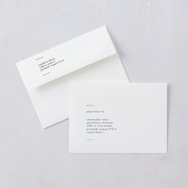 Minimal Gallery Save the Date Cards Pure White Signature smooth Blank No Standard