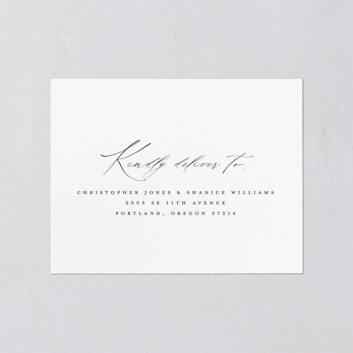 Western Valley All-in-One Wedding Invitations Sage Signature Light Both Recipient and Return Addresses No