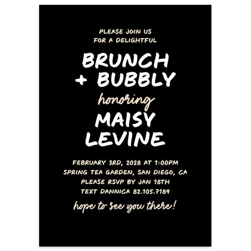 Modern Marker Bridal Shower Invitations Midnight Signature Blank Standard