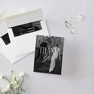 Maximalist Photo Crest Thank You Cards Linen