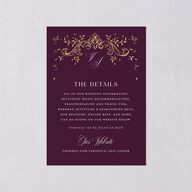 Formal Opulent Frame Wedding Enclosure Cards Bordeaux Gold Signature