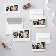 Triptych Photo Save the Date Postcards Pure White