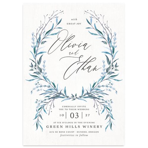 Natural Laurel Wedding Invitations Cornflower Signature Blank No Standard