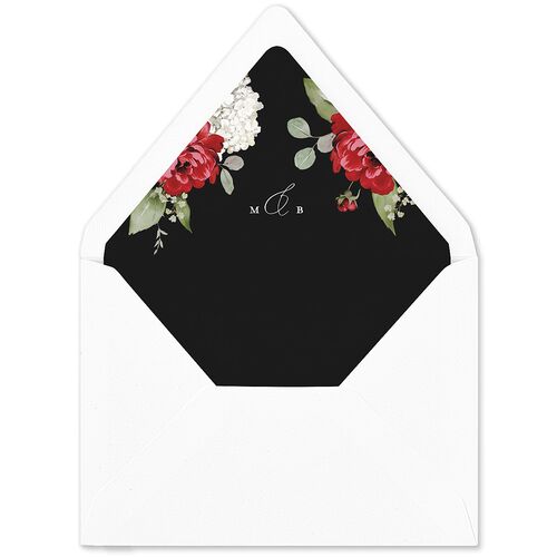 Elegant Peonies and Hydrangeas Euro Envelope Liners Dark Berry Luxe