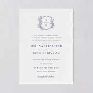 Elegant Garland Crest Wedding Invitations Sapphire Signature Blank No Standard