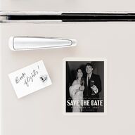 Vintage Art Deco Photo Save The Date Magnets Off-White Magnet Paper
