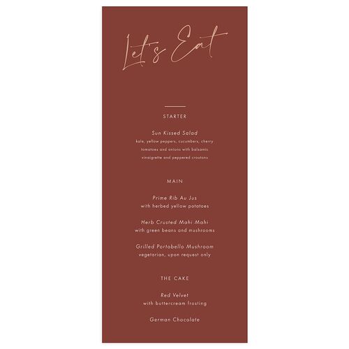 Simple Script Menus Vintage Pink Signature