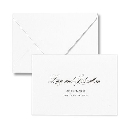 Branches Monogram Response Card Euro Envelopes Linen White Return Address Luxe