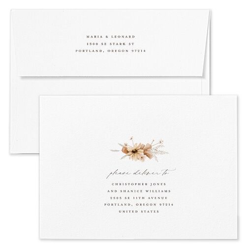 Bohemian Garden Save The Date Card Envelopes Kraft Cream Return Address Signature Standard