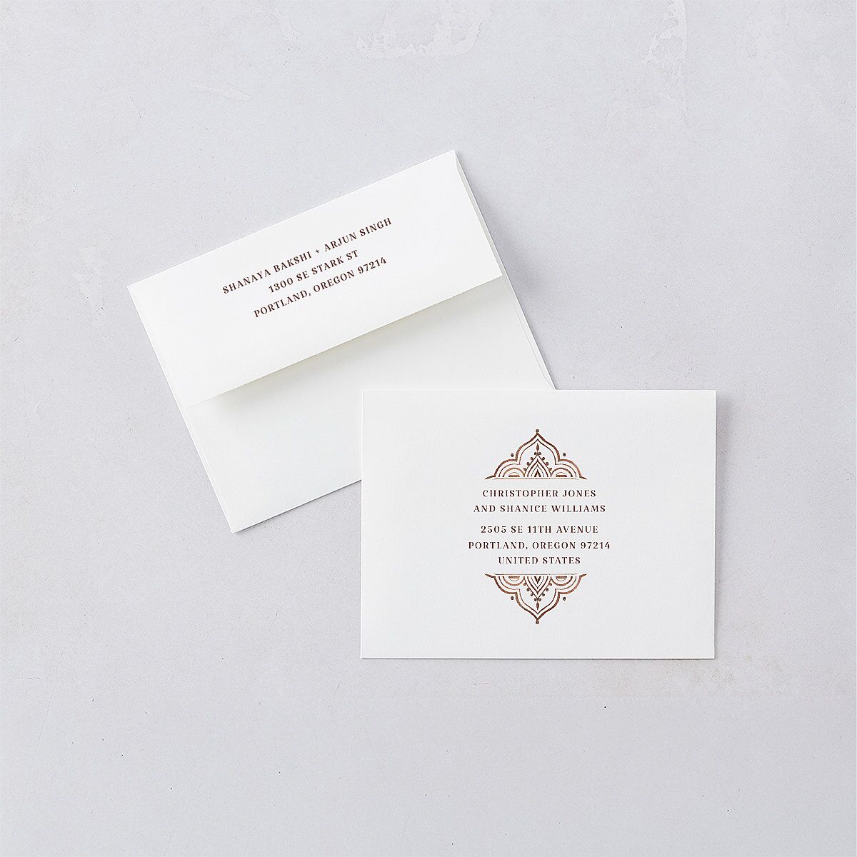Indian Painted Henna Thank You Cards Chestnut